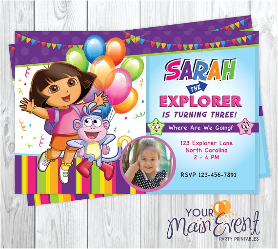 dora explorer invitation personalized dora birthday