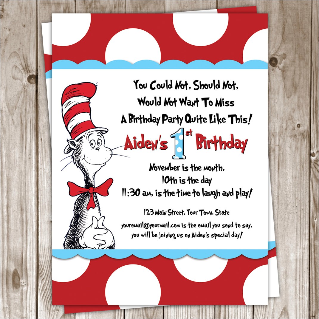 how to make dr seuss party invitations