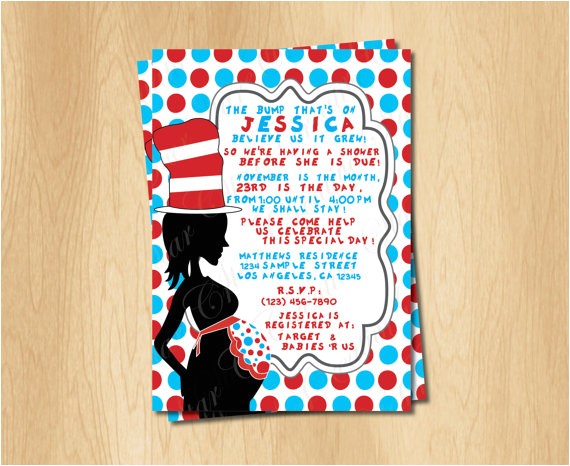 dr seuss baby shower invitation card