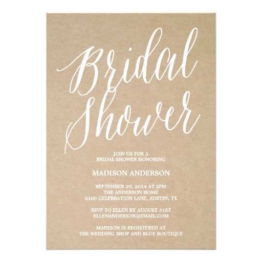 modern script bridal shower invitation