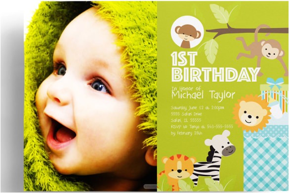 editable 1st birthday invitation card free download