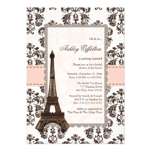parisian eiffel tower bridal shower invitations 161126620893991568