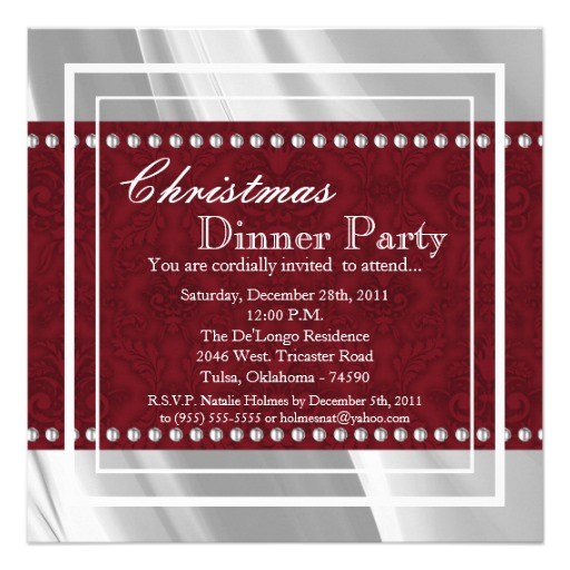 elegant holiday christmas dinner party invitation