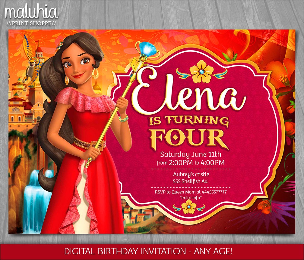 elena of avalor invitation disney