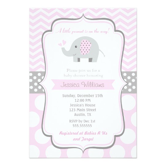 elephant baby shower invitations for girl