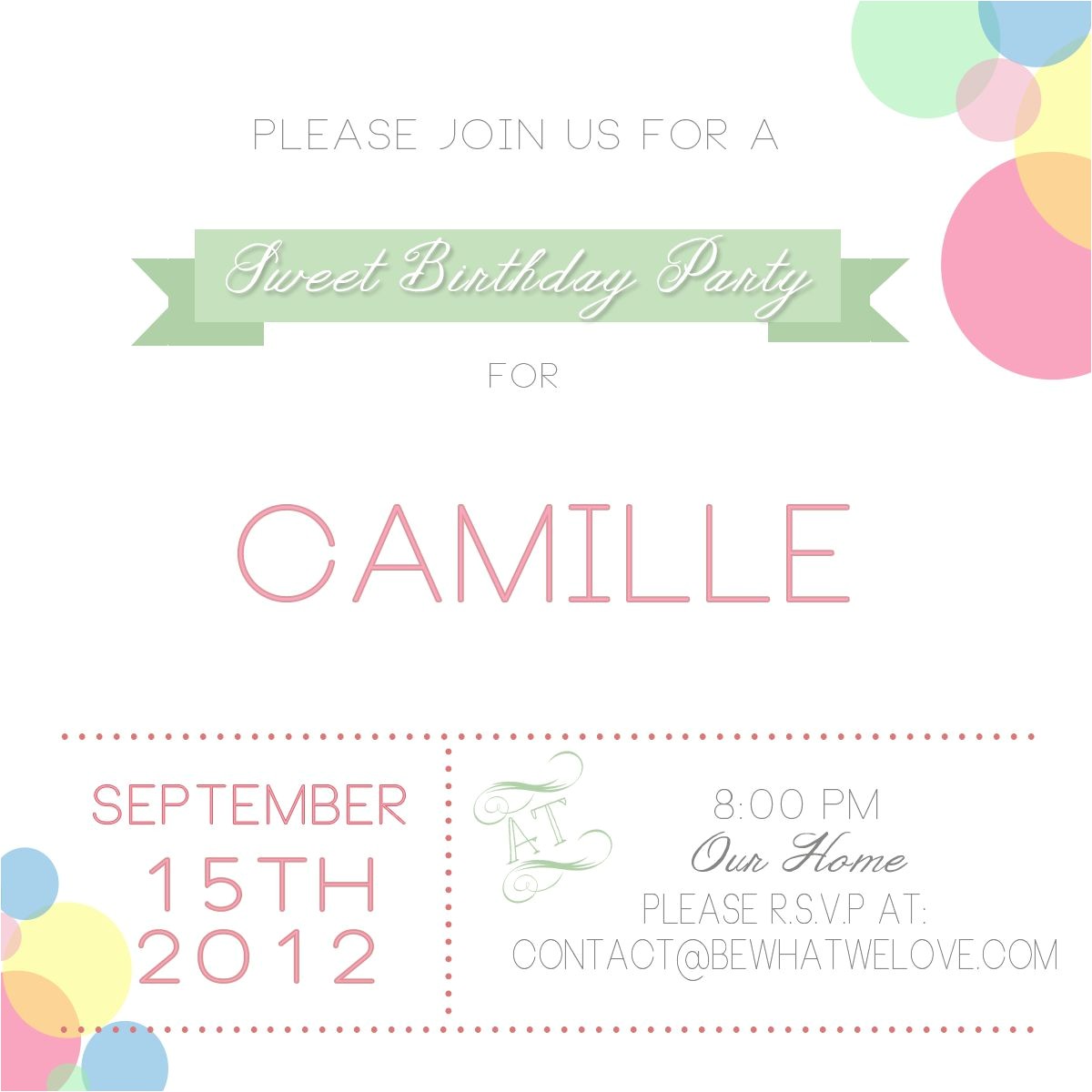 email birthday invitation template