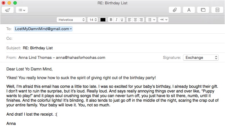 email birthday invitations