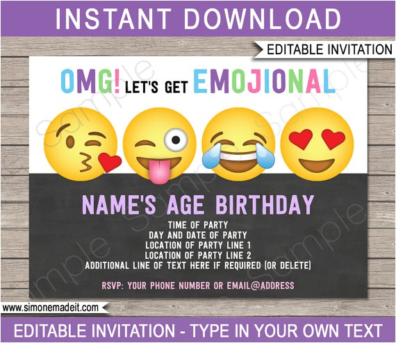 emoji invitation template emoji birthday