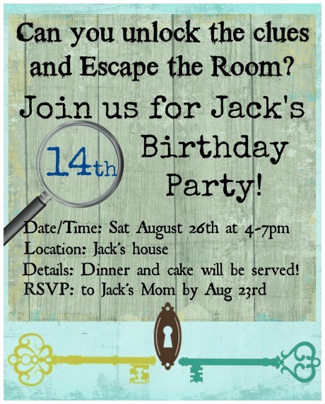 escape room birthday party