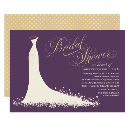 bridal shower invitation elegant wedding gown