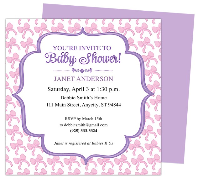 sample baby shower invitations