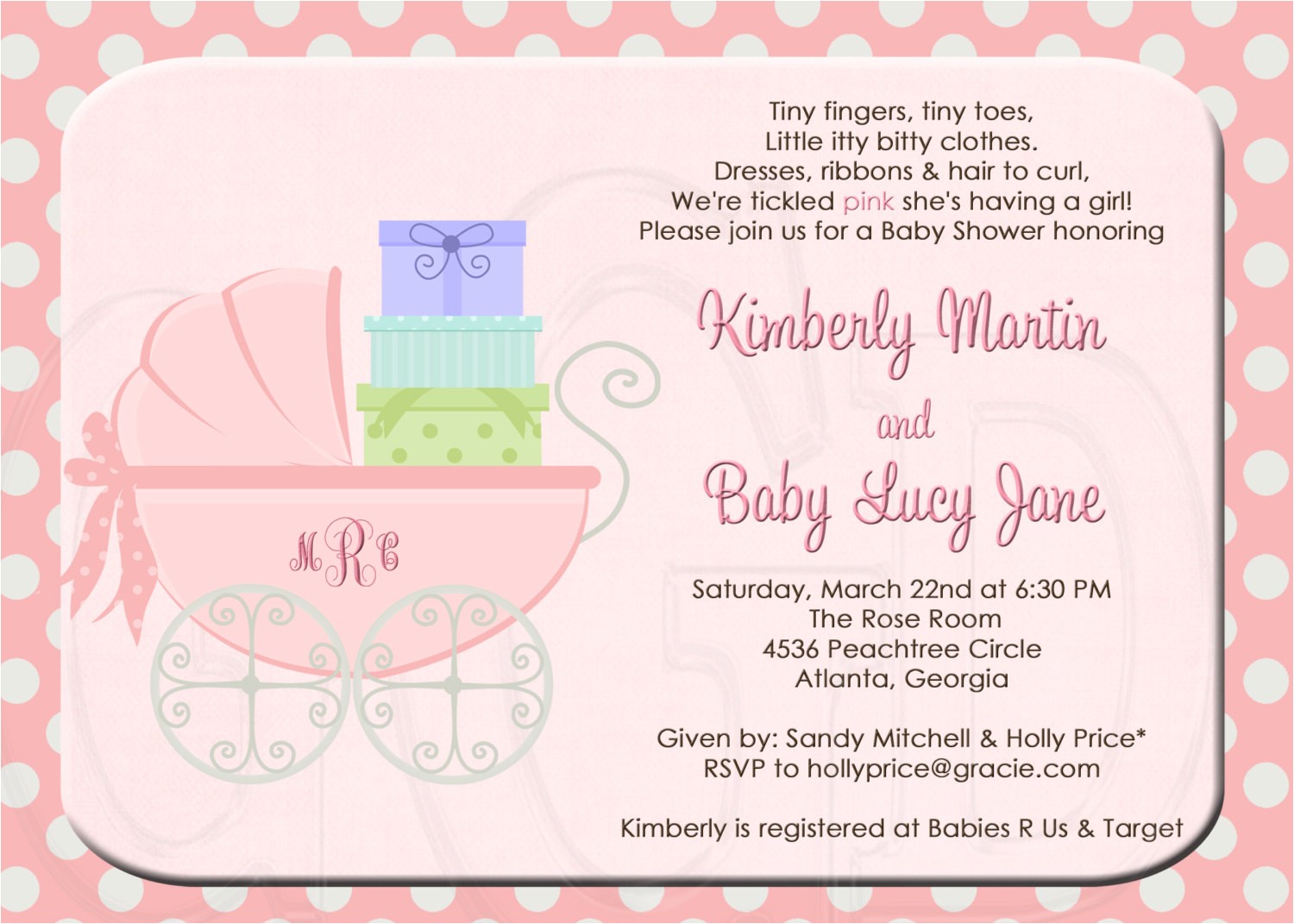 sample baby shower invitations wording