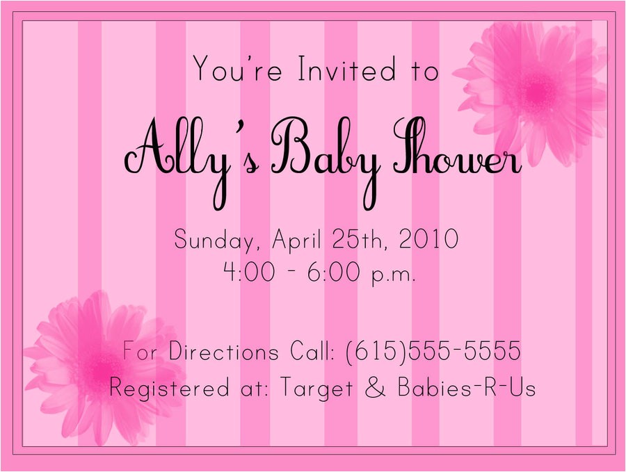 baby shower invitation sample