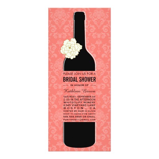 elegant wine bridal shower invitations