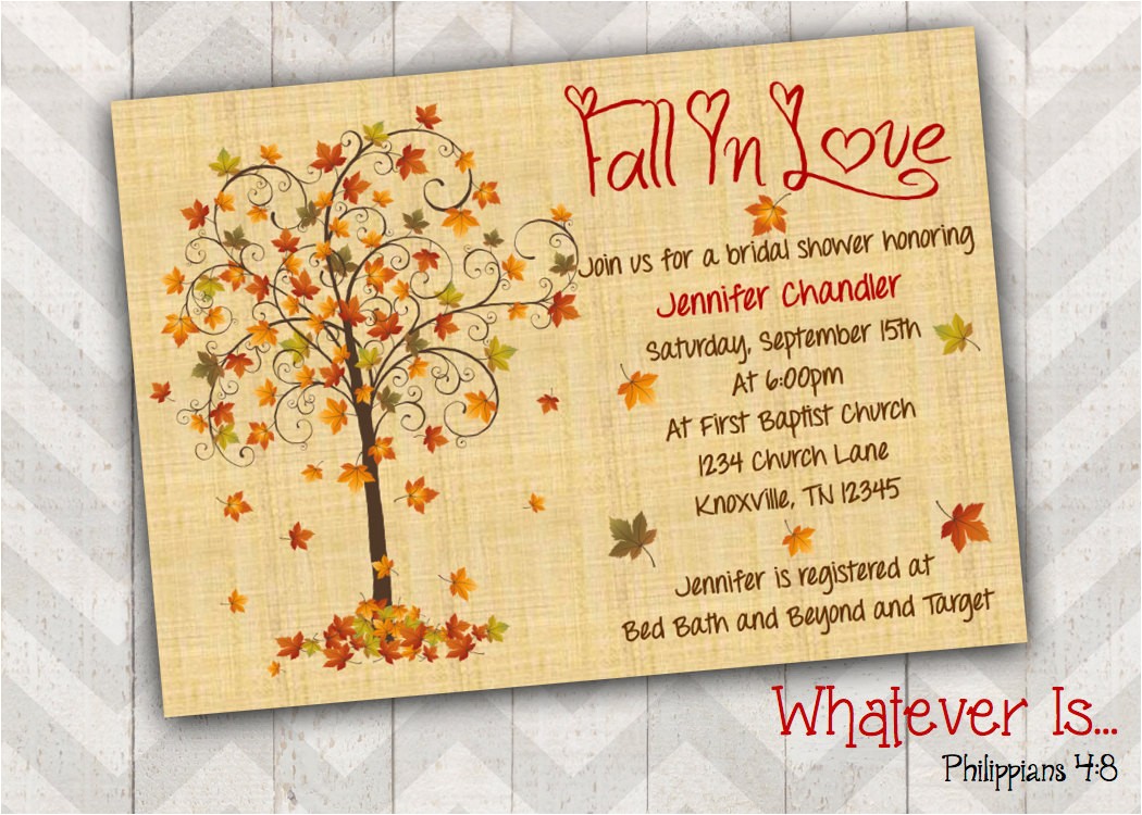 fall in love bridal shower invitation