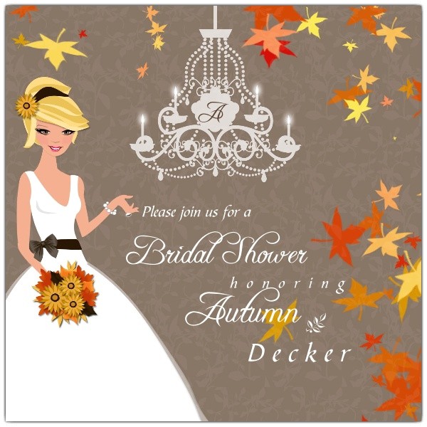 Autumn Romance Bridal Shower Invitations p 606 55 BS108