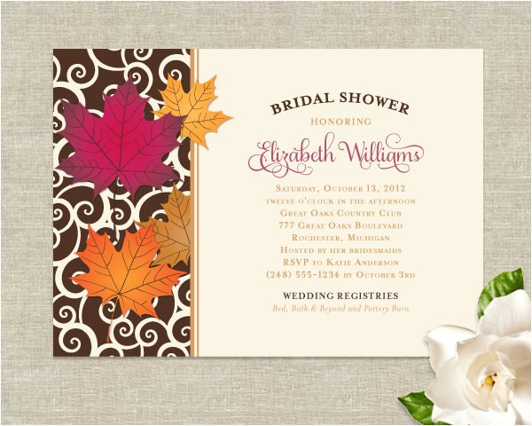 fall leaves theme wedding bridal shower