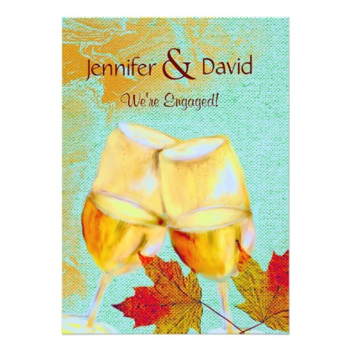 fall theme engagement party invitation