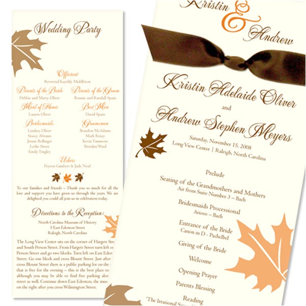 fall themed wedding invitations