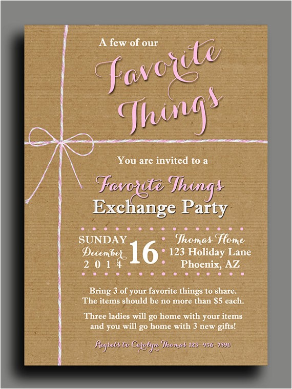 favorite things party invitation