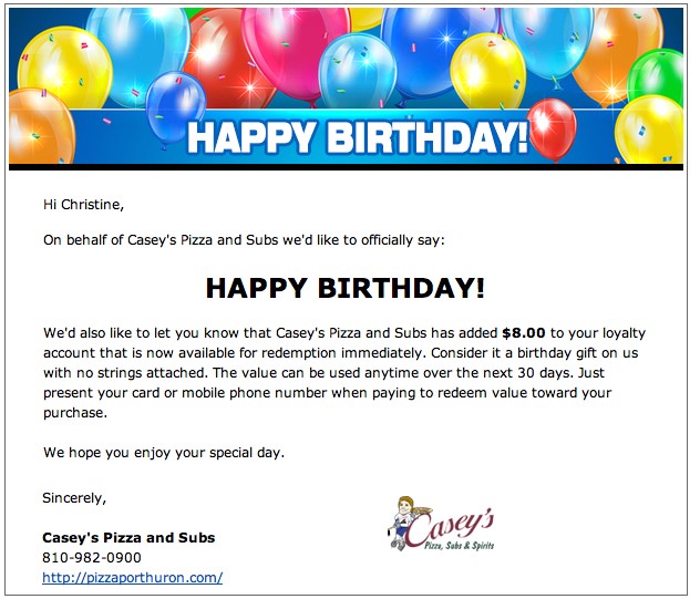 happy birthday email template