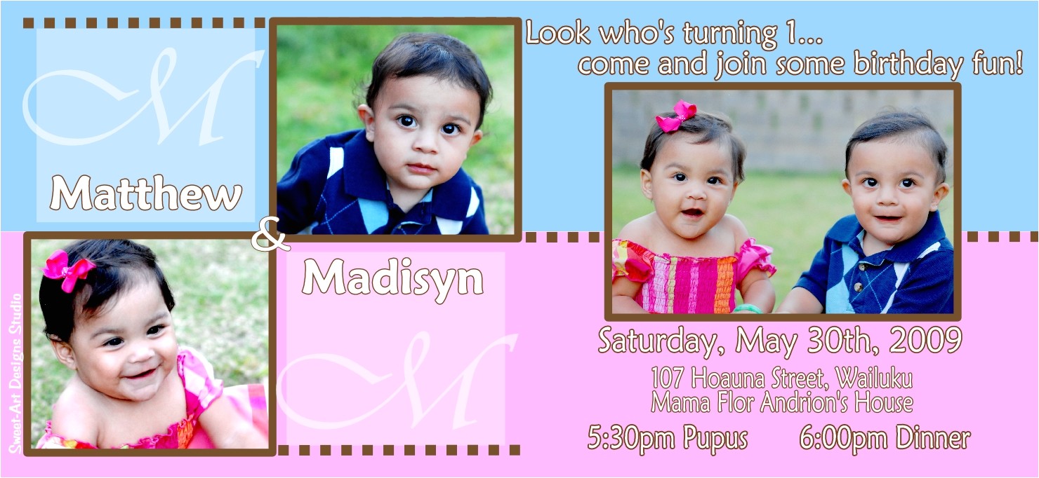 twins first birthday invitations template