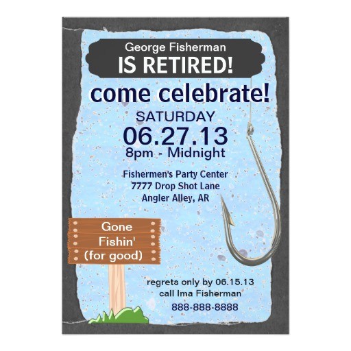 fishing retirement party celebration invitation