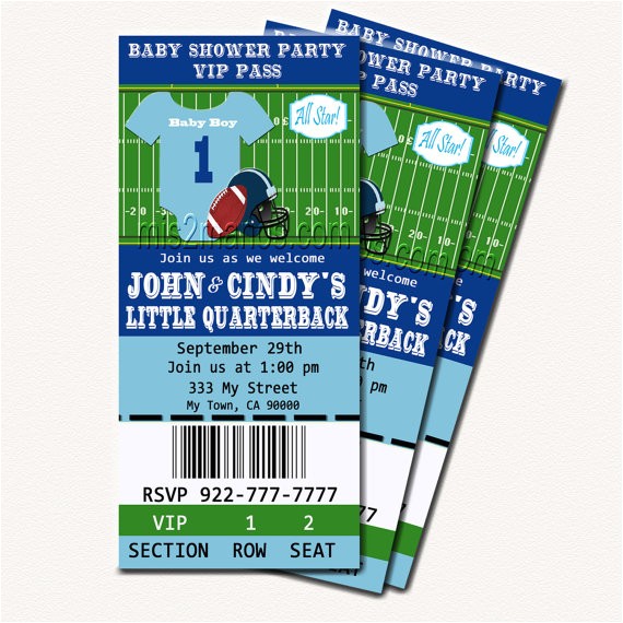 football baby shower printable ticket
