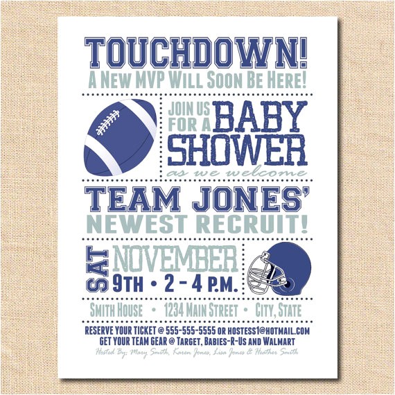 baby shower invitation card football