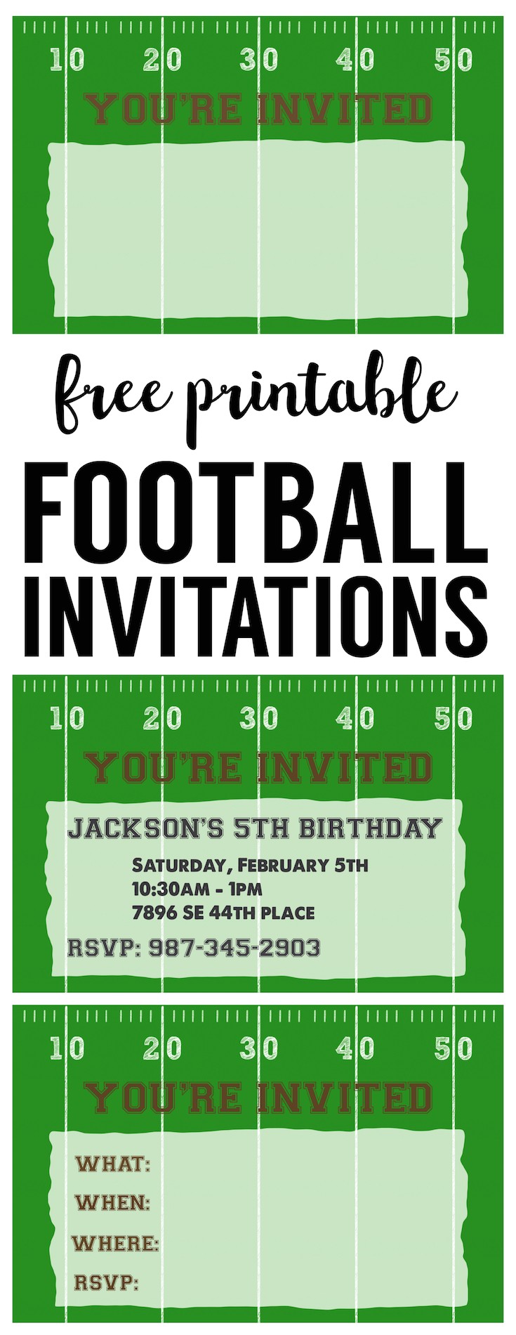Football Birthday Party Invitation Templates Free Football Party Invitation Template Free Printable