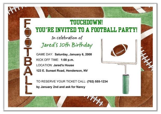 football party invitation wording