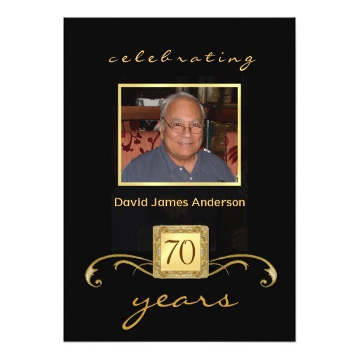 70th birthday party invitations mens formal