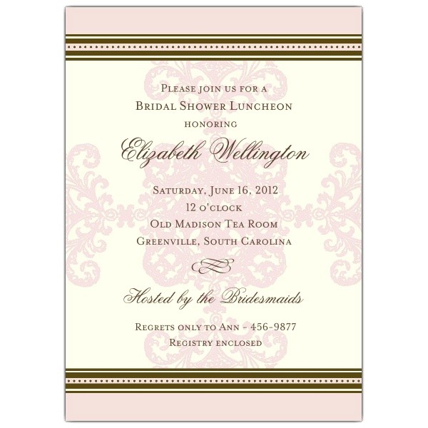 Formal Pink Stripe Bridal Shower Invitations p 603 57 911 BR