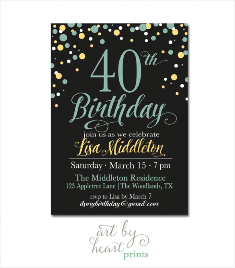 40 birthday invitation template