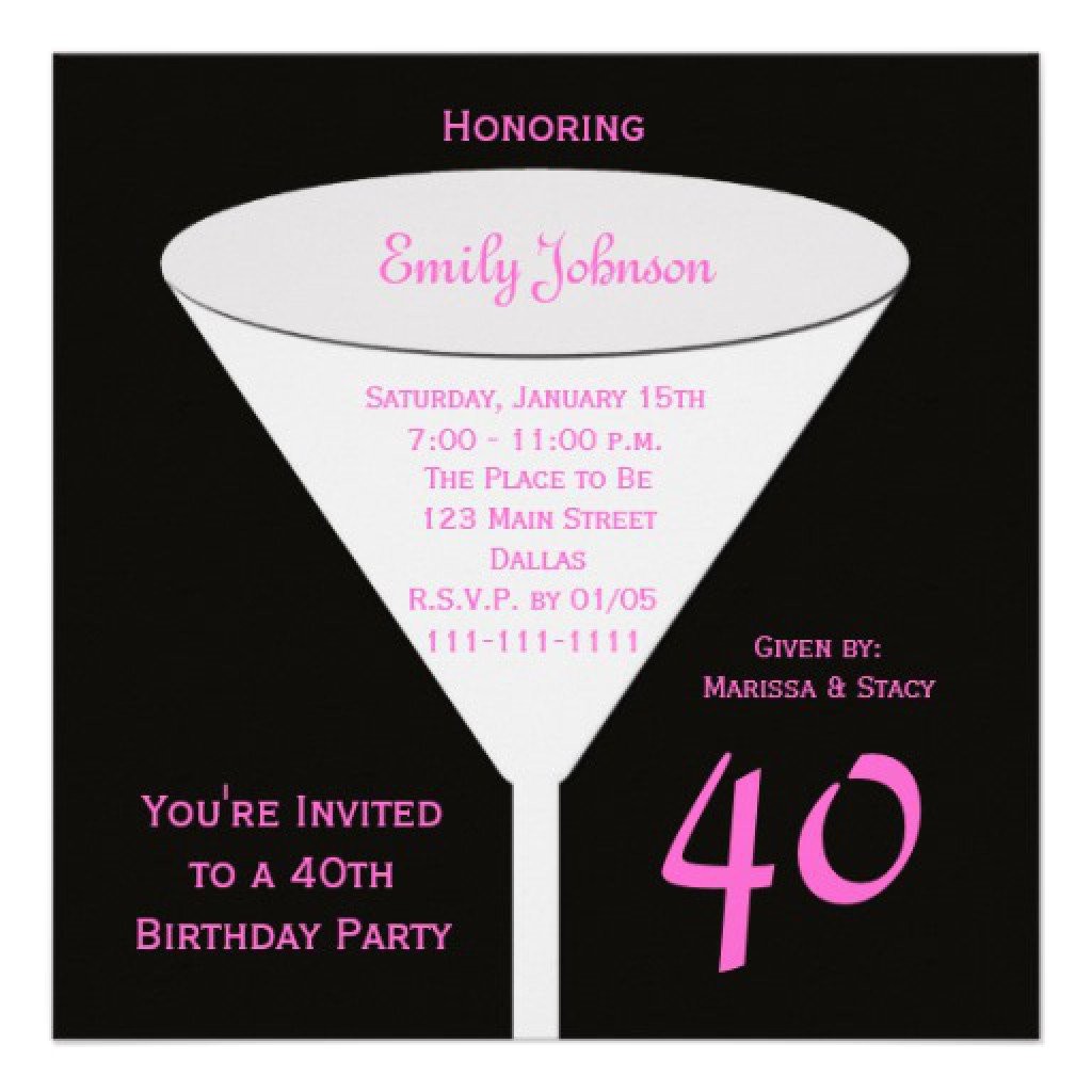 40th birthday party invitations free