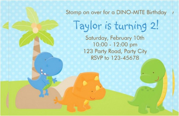 sample dinosaur birthday invitation