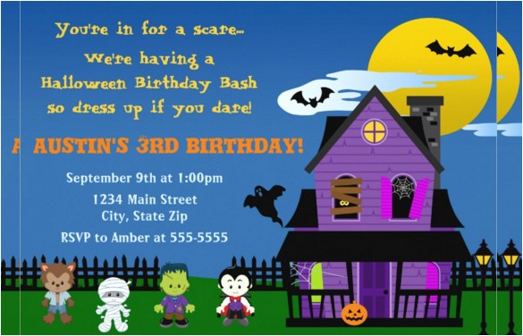 sample halloween birthday invitation