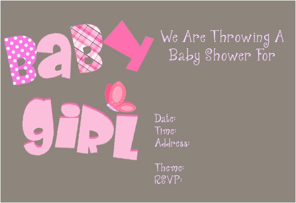 free printable girl baby shower invitations
