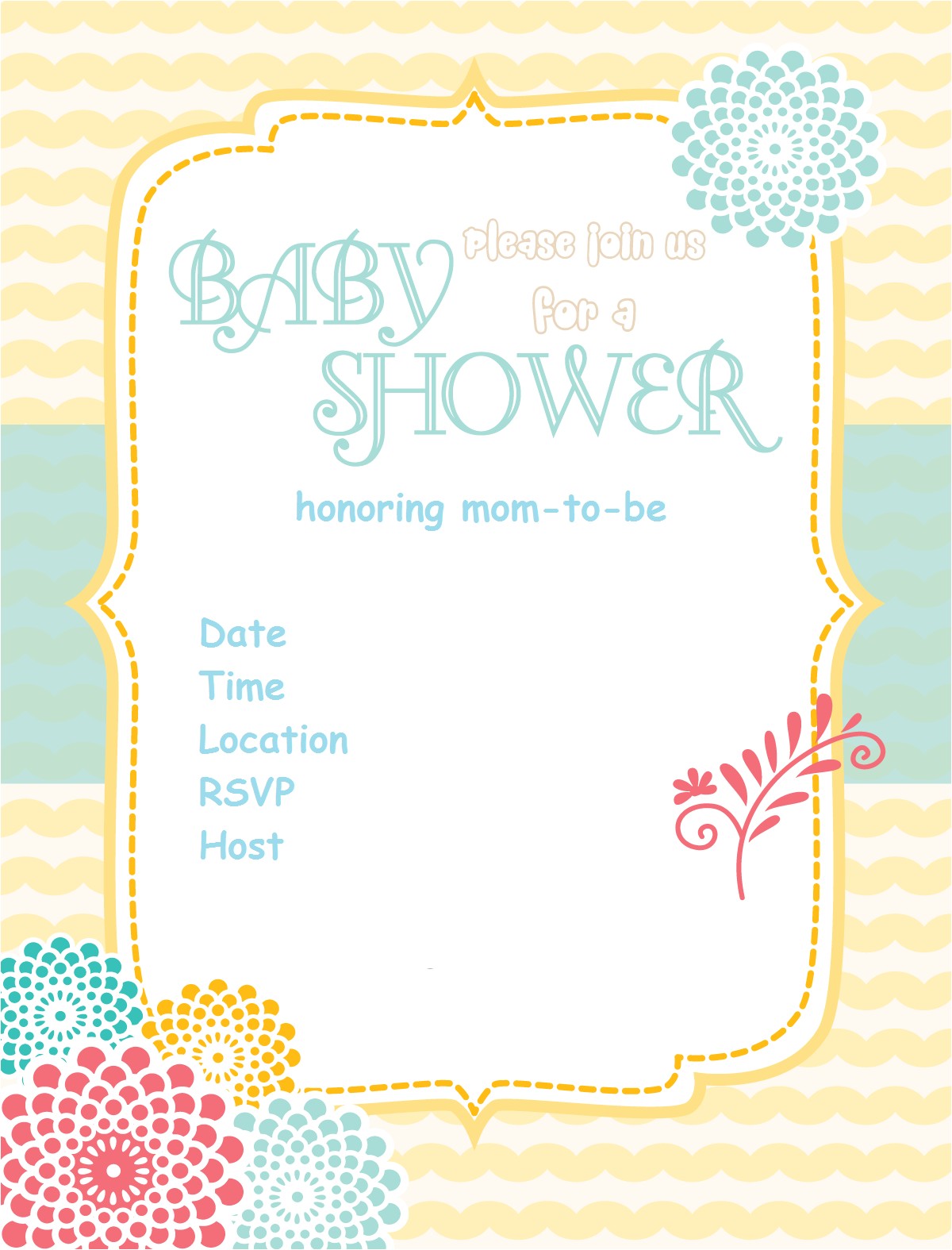 free baby shower invitations to print at home