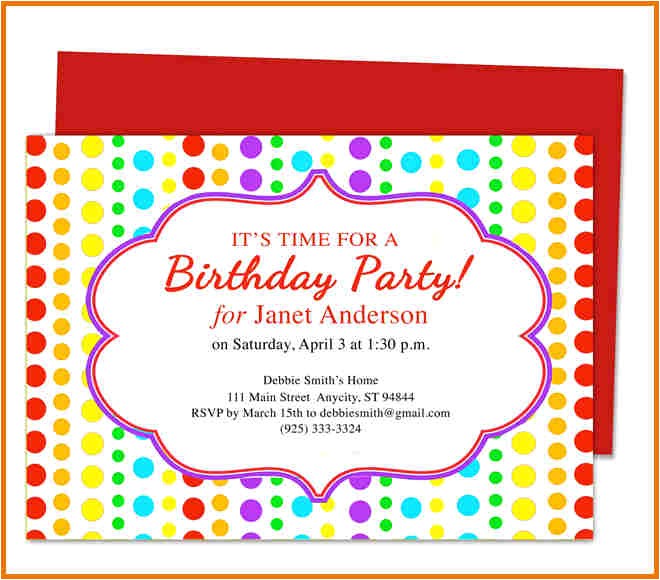 top 14 birthday party invitation template word