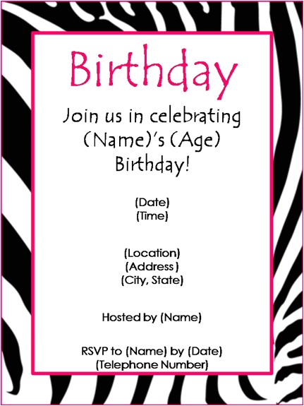 birthday party invitations template
