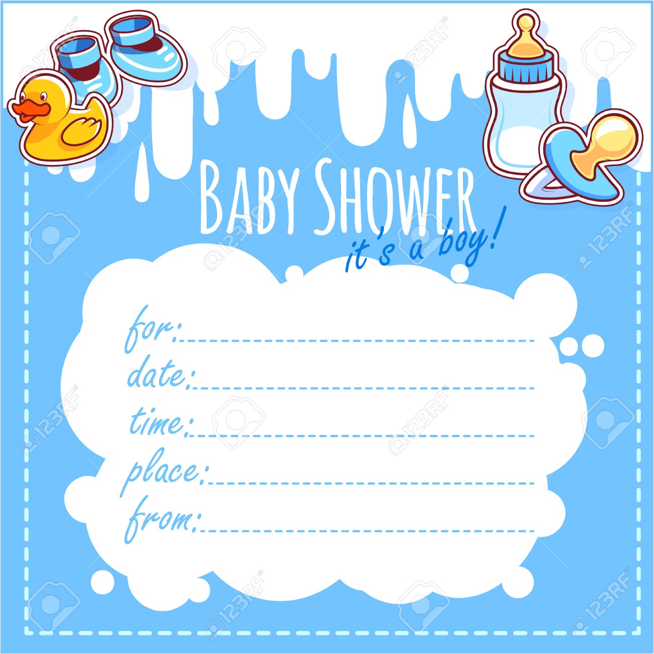 blank baby shower invitation