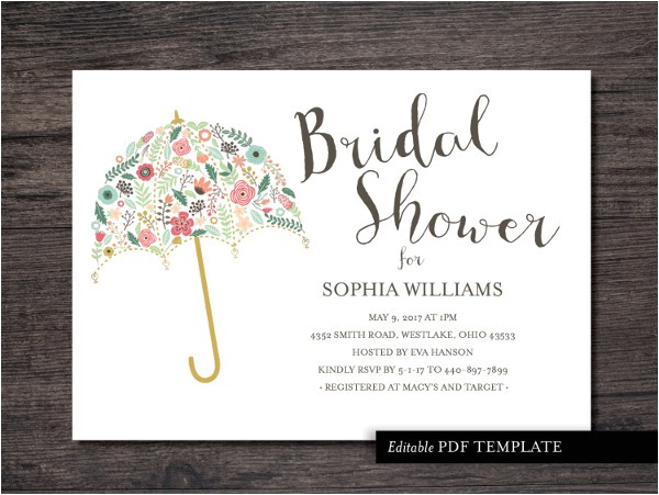 bridal shower invitation template