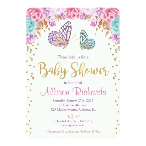 butterfly baby shower invitations