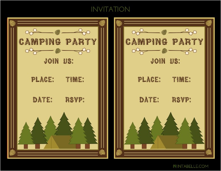 free camping party printables from printabelle