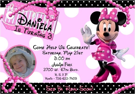 minnie mouse birthday party invitations