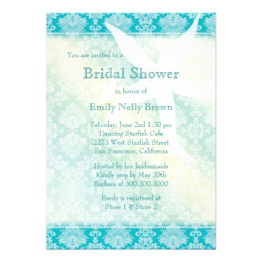 beach starfish summer bridal shower invitations 161049426642199491