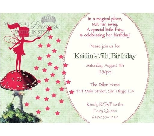 fairy party invitations