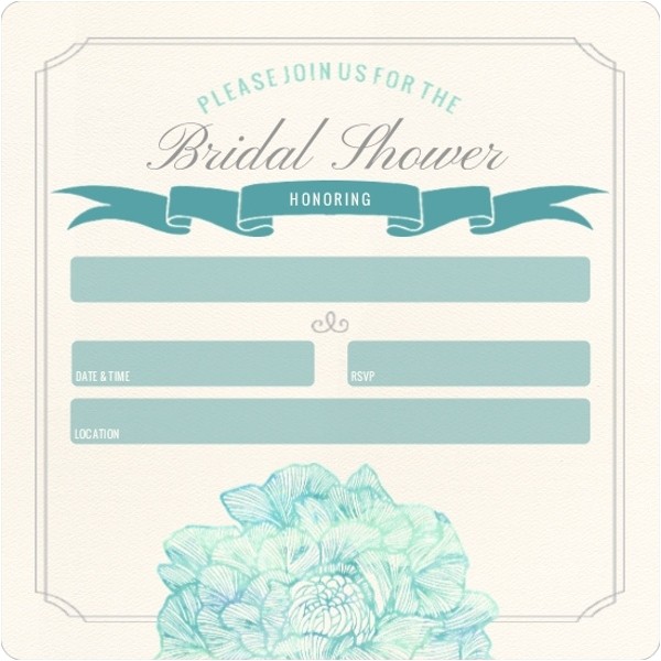 elegant blooms fill in the blank bridal shower invitation