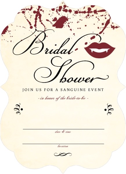 vampire bridal shower fill in the blank halloween party invitation